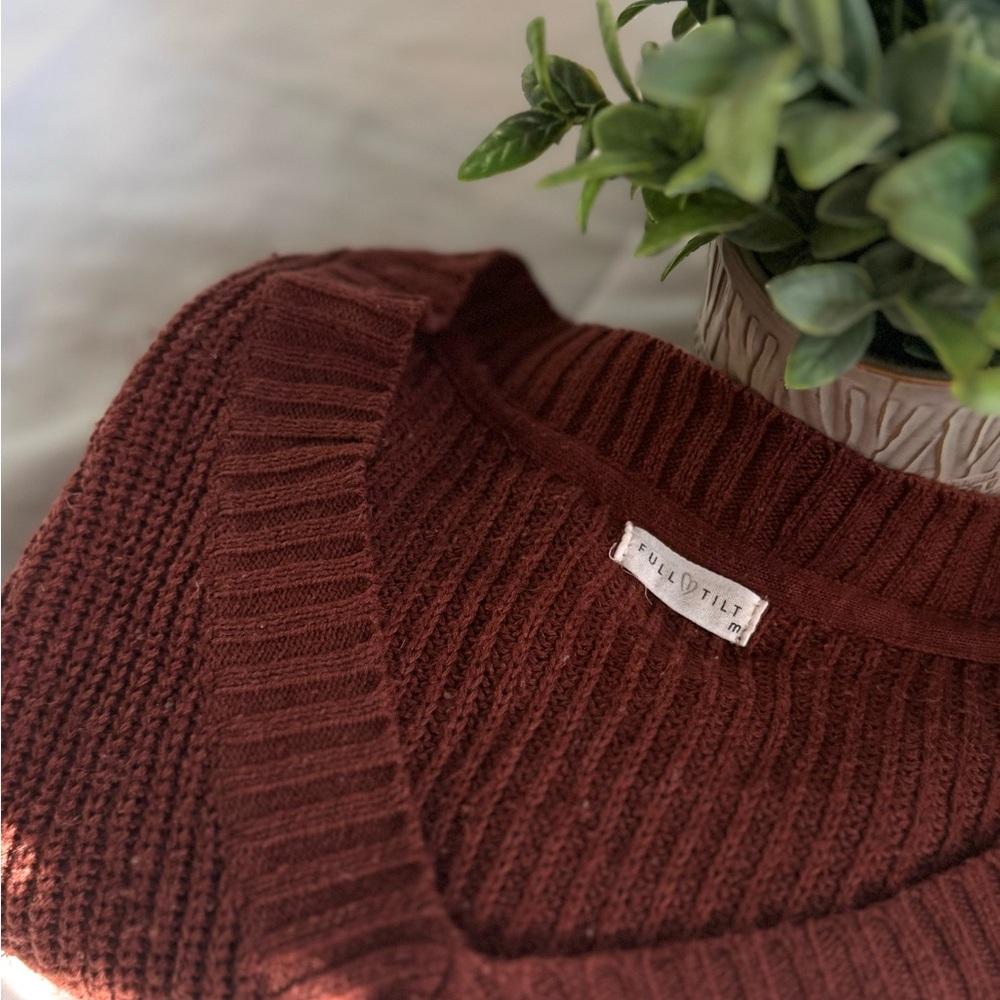 Brick Red Cropped Sweater